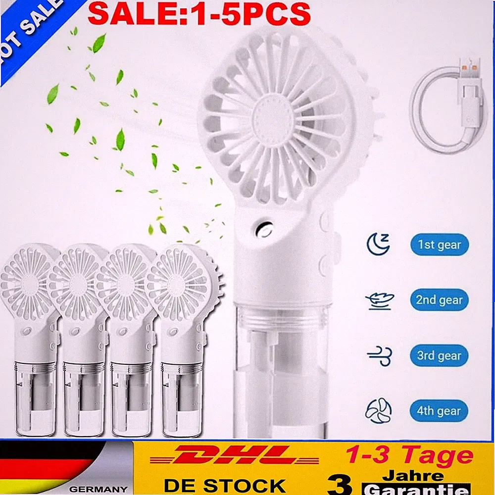 1-5 Stück Handventilator mit Wasserkühlung Mini USB Ventilator Tischventilator