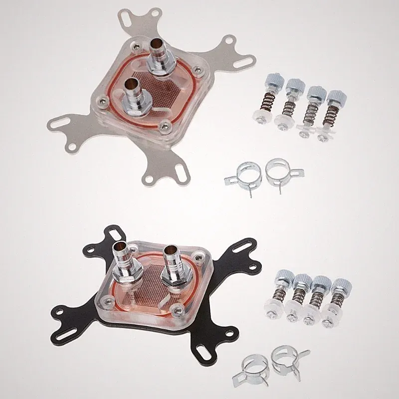 1 Set 2-Color Computer CPU Water Cooler 50mm Cooling Block For for PC