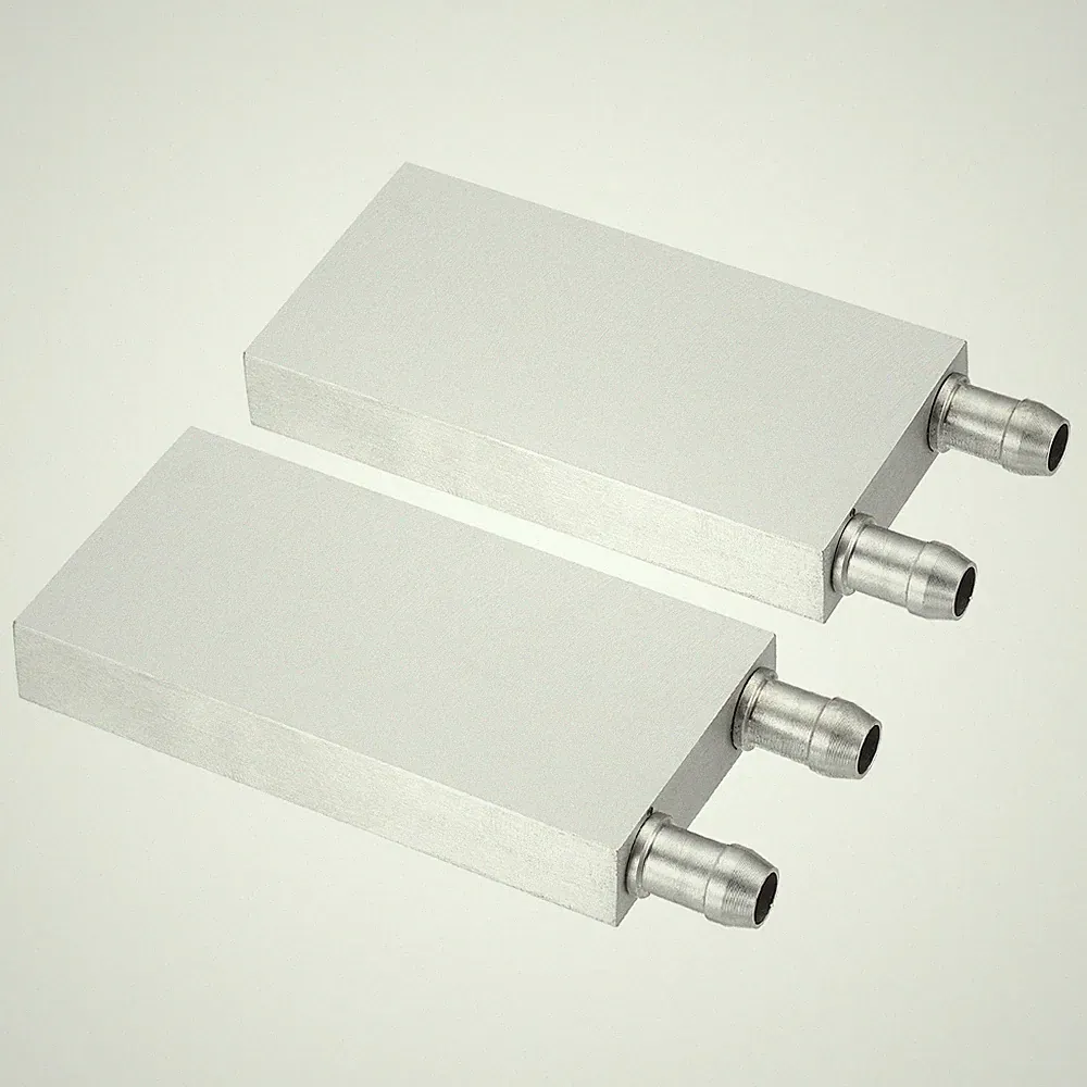 2PCS Aluminium Wasserkühlblock 40x80x12mm für Liquid Cooler, silber