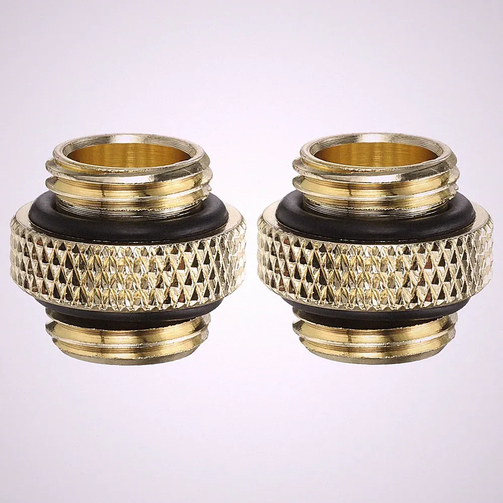 2x G1/4" Mini-Fittings für PC-Wasserkühlung, männlich-männlich, Gold