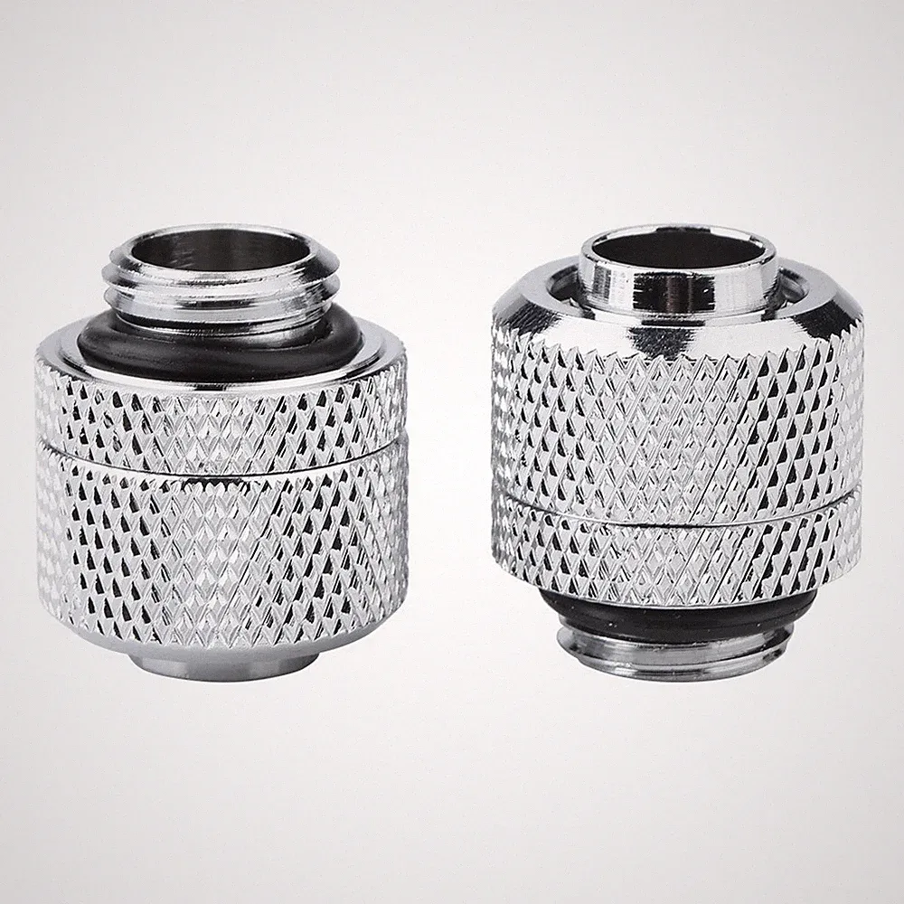 2x G1/4" PC Wasserkühlung Anschlüsse Fitting Schlauchanschluss 9,5/12,7mm Silber