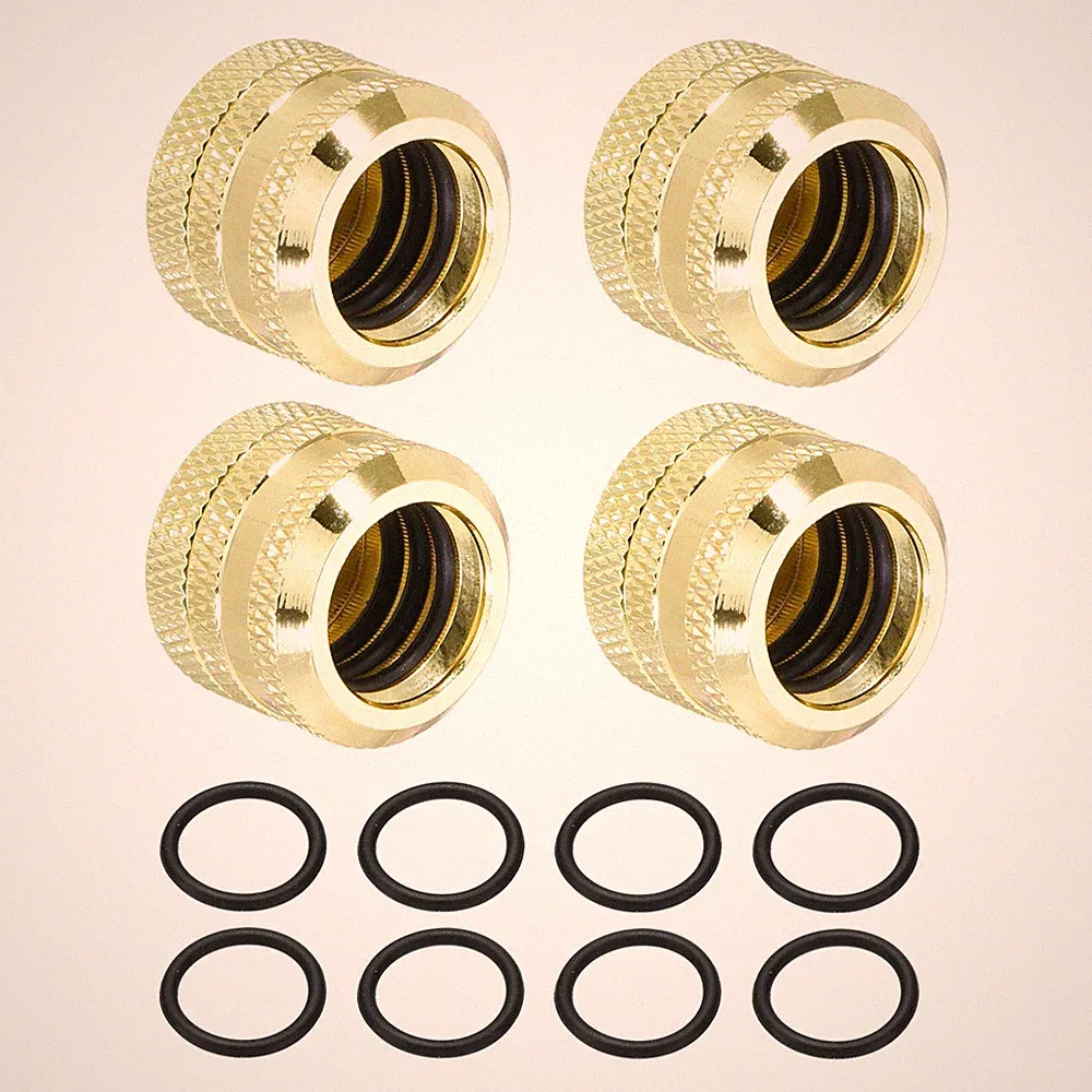 4Pcs G1/4" auf 10 ID 14mm OD Kompressionsfitting für Hard Tubing, Gold