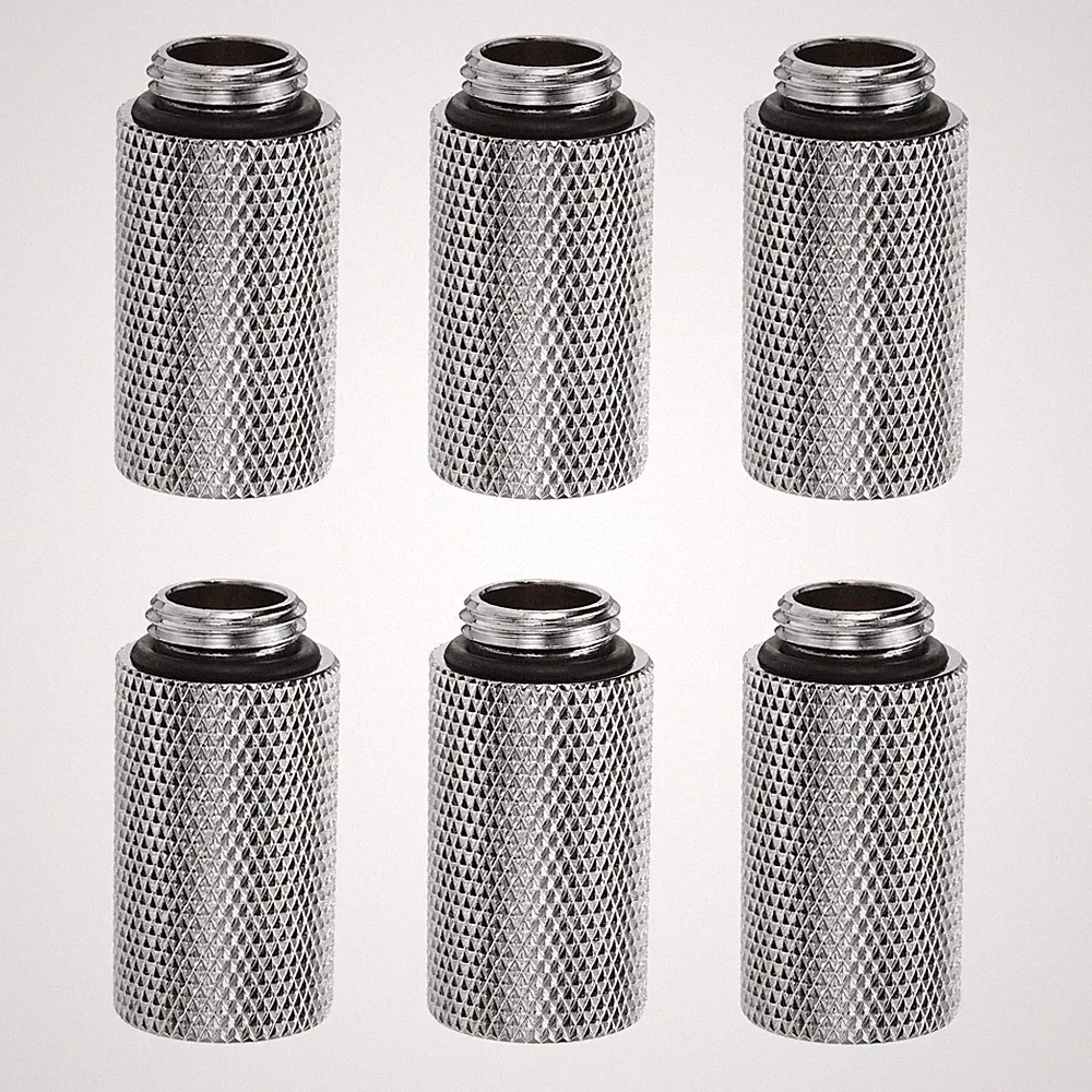 6x Wasserkühlungsadapter G1/4" m/w 1,18" für PC-Wasserkühlung, Silber
