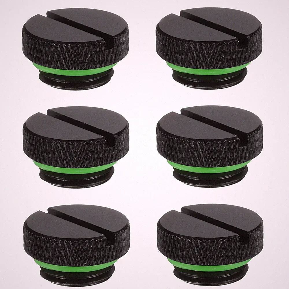 6x Wasserstopp-Stecker G1/4" PC-Wasserkühlung Dunkelgrün für Computersysteme