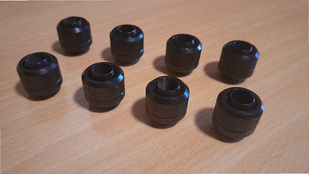 8x G1/4 Fittings Schwarz | 10mm ID / 13mm OD | PC/WS/Server Wasserkühlung
