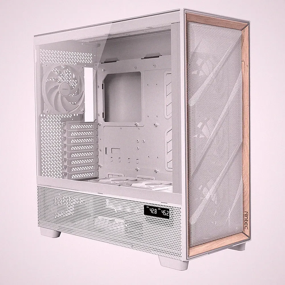 Antec FLUX PRO Mesh White Wood ATX PC-Gehäuse
