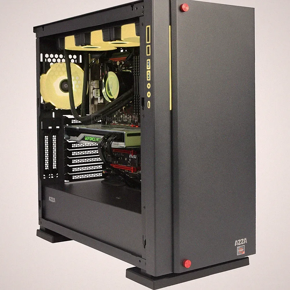 AZZA Gaming PC Black AMD Ryzen 32GB RAM NVIDIA GeForce RTX max. 2TB SSD W11 WLAN