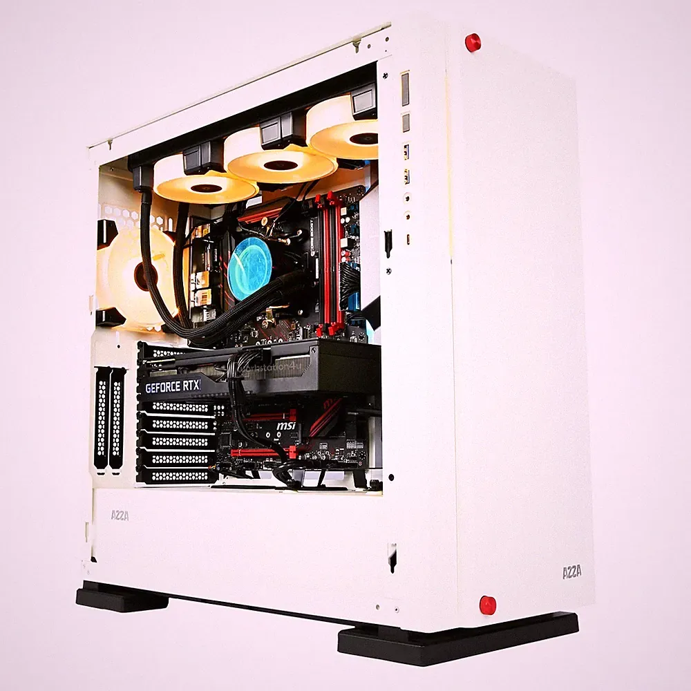 AZZA Gaming PC White AMD Ryzen 16GB RAM NVIDIA GeForce RTX 2TB M.2 SSD W11 WLAN