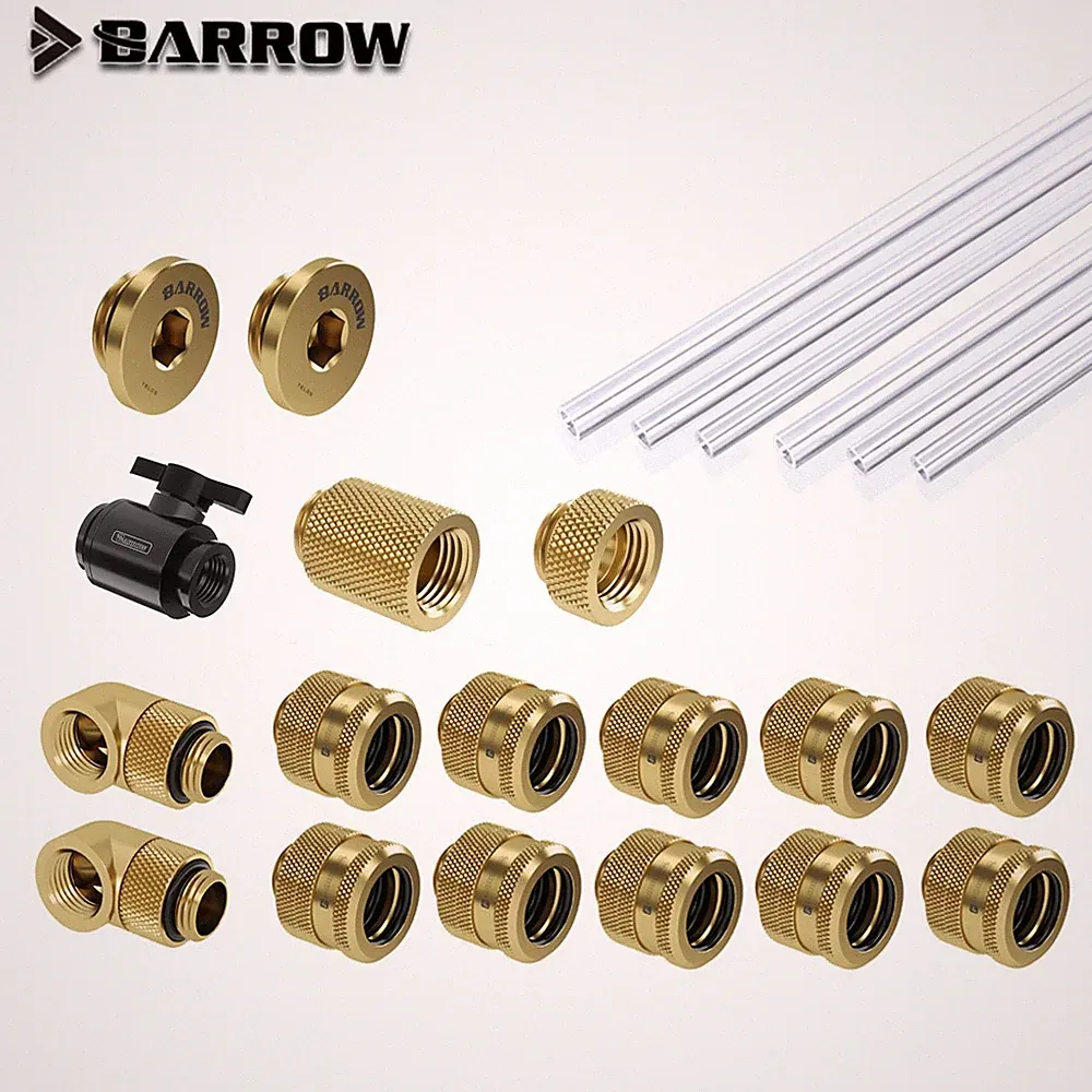 Barrow OD12/14/16mm Hard Tube Fitting Kit Connector 90 Grad Wasser Stecker G1/4'