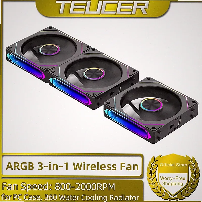 DL-2 ARGB PC Fan 3-in-1 Case Fan Compatible with 240 360 Water Cooling Radiator