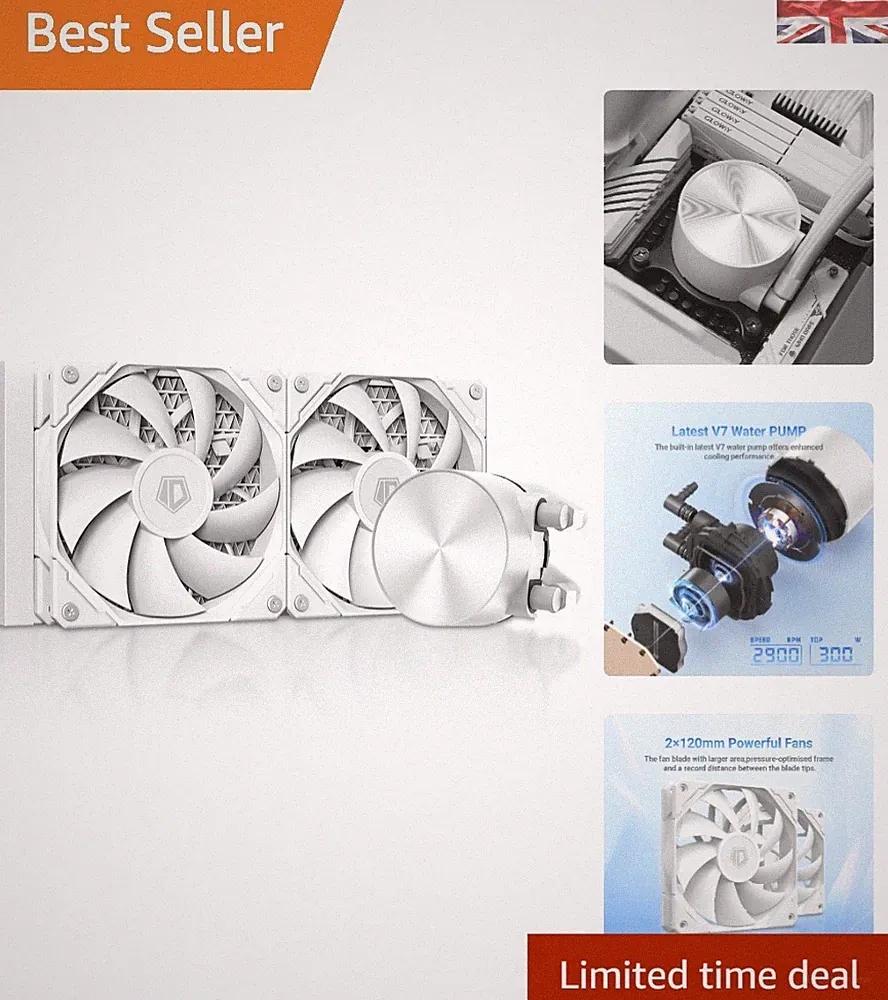 Effizienter 240mm AIO CPU Kühler - FX240 Pro WEISS mit Hochleistungslüftern