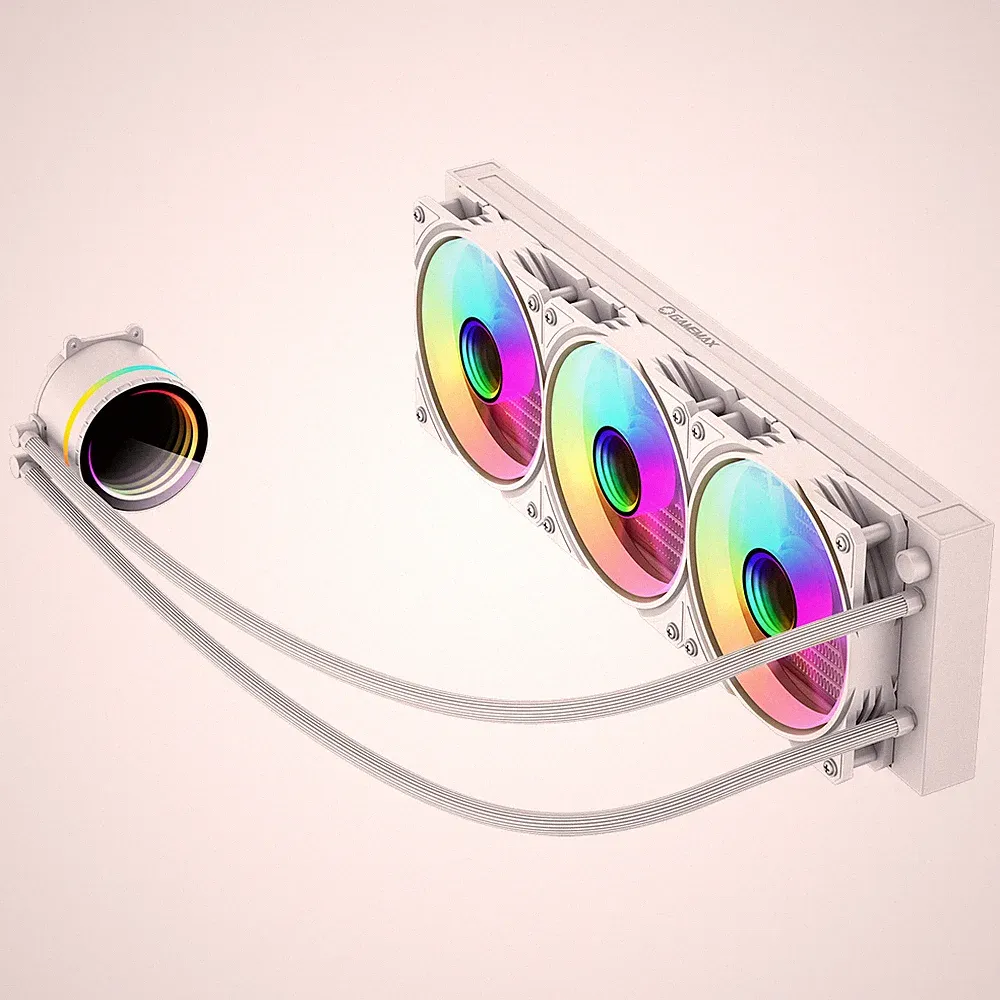 GameMax Iceburg 360mm AIO Wasserkühler LED Lüfter CPU Flüssigkeitskühlung PC Kit weiß