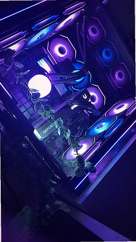 Gaming Pc mit Wasserkühlung Schwarz Nvidia Grafikkarte 32GB Ram Amd Cpu