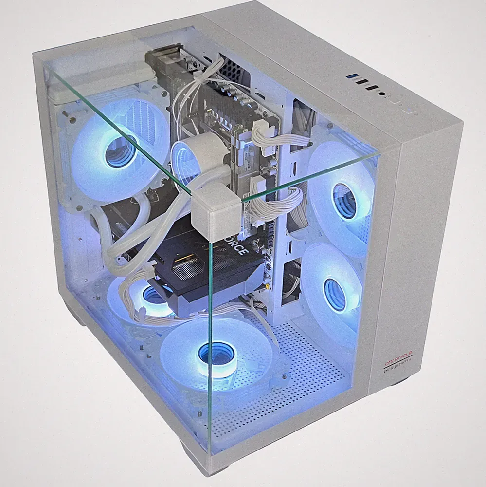 Gaming PC TRIORAMA WHITE | RTX 3050| 16GB RAM 240GB SSD| 12 Kerner | Wasserkühl.