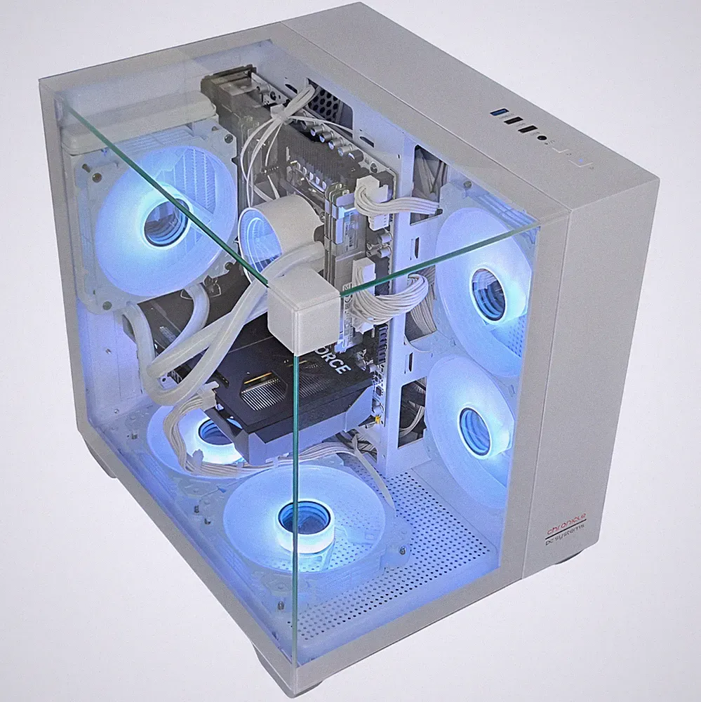 Gaming PC TRIORAMA WHITE | RTX 3050| 64GB RAM 1TB SSD| 12 Kerner | Wasserkühlung