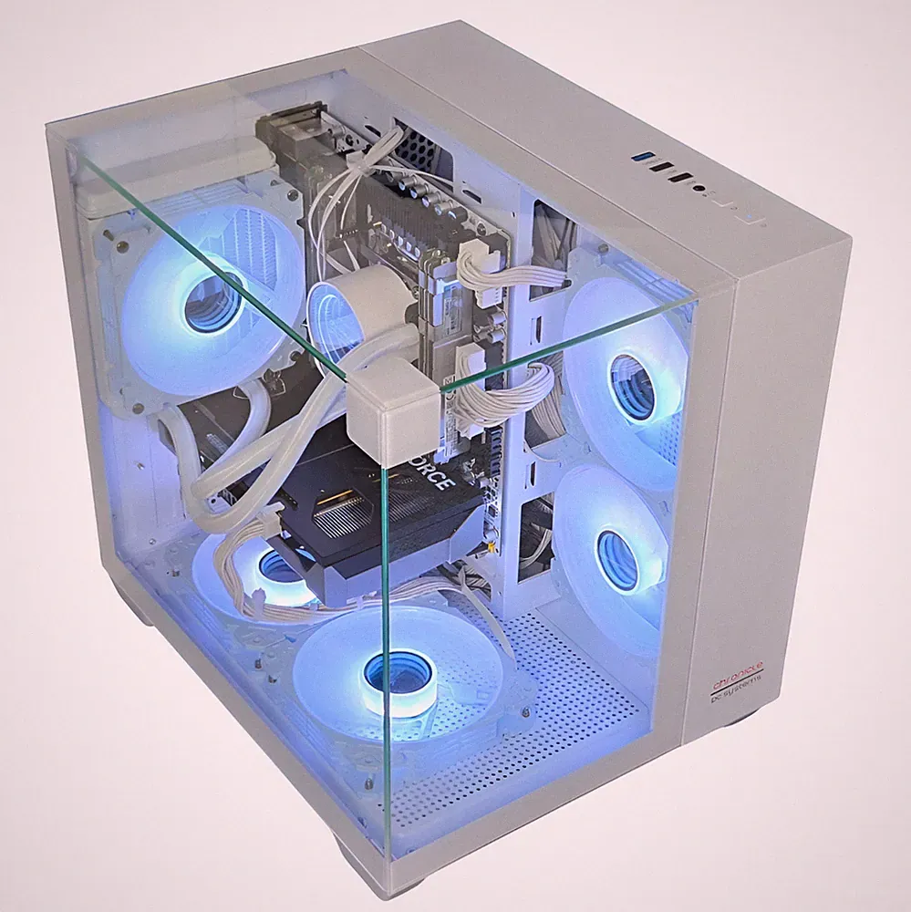 Gaming PC Triorama WHITE| RTX 5060 | 32GB RAM 500GB SSD| 12 Kerner | Wasserkühl.