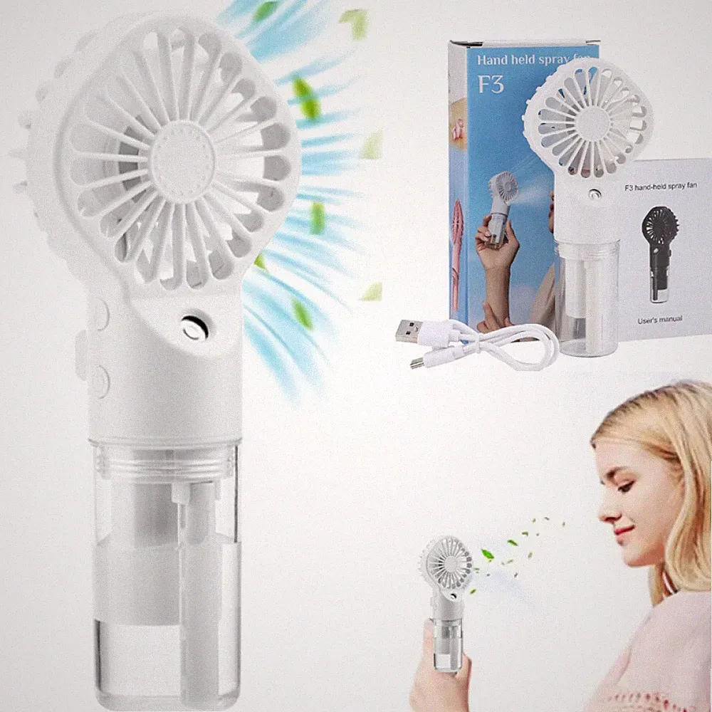 Handventilator Wasserkühlung Tragbarer Mini Nebel Ventilator Wiederaufladbar