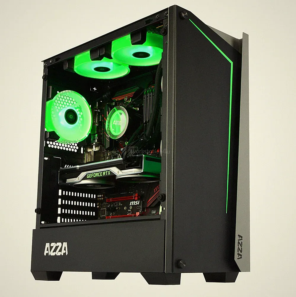 Konfigurator AZZA Apollo Gaming PC RGB LED AMD Ryzen Wasserkühlung NVMe SSD W11
