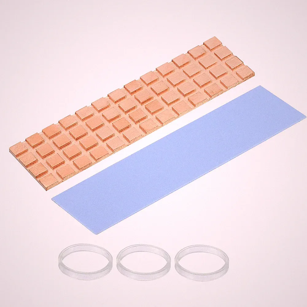 Kupfer mit Wärmeleitpad Gummiring für M.2 SSD PC Laptop 1Set 70x20x1.5mm