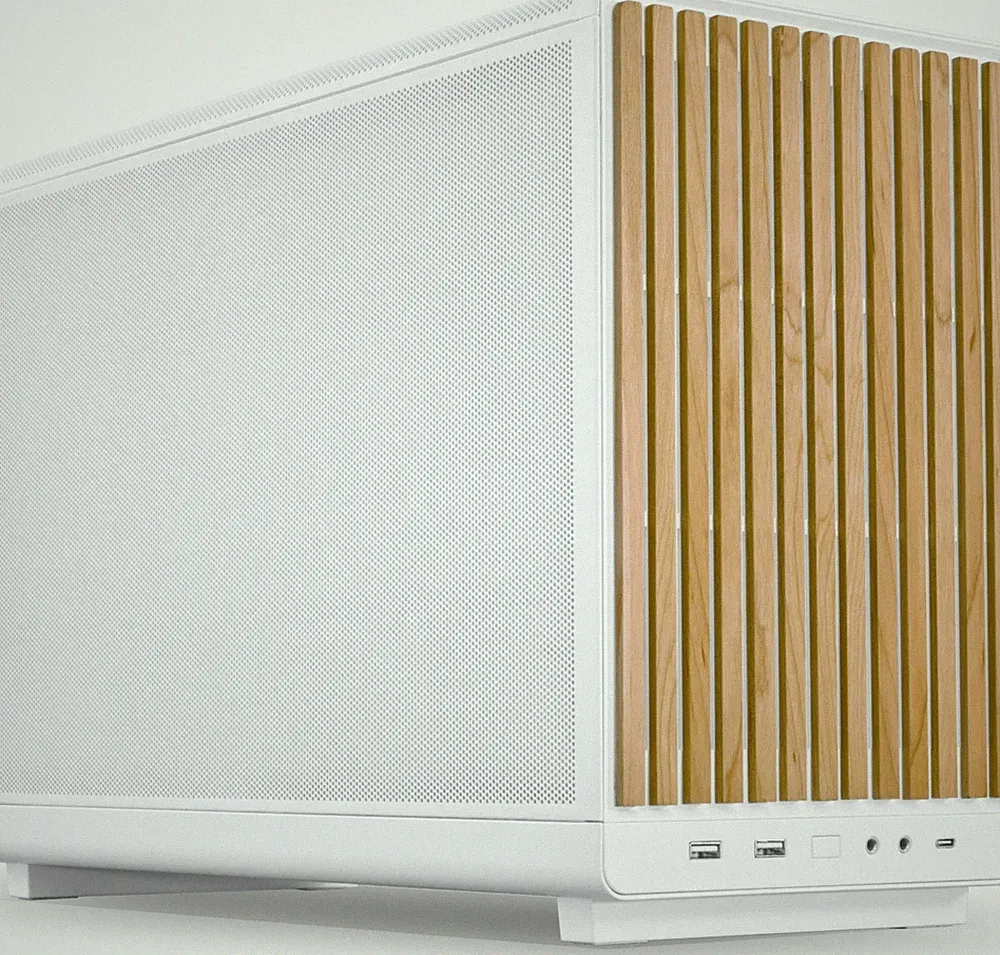 Lian Li DAN Cases A3-mATX Wood Edition PC-Gehäuse, Micro-ATX - Buche, weiß