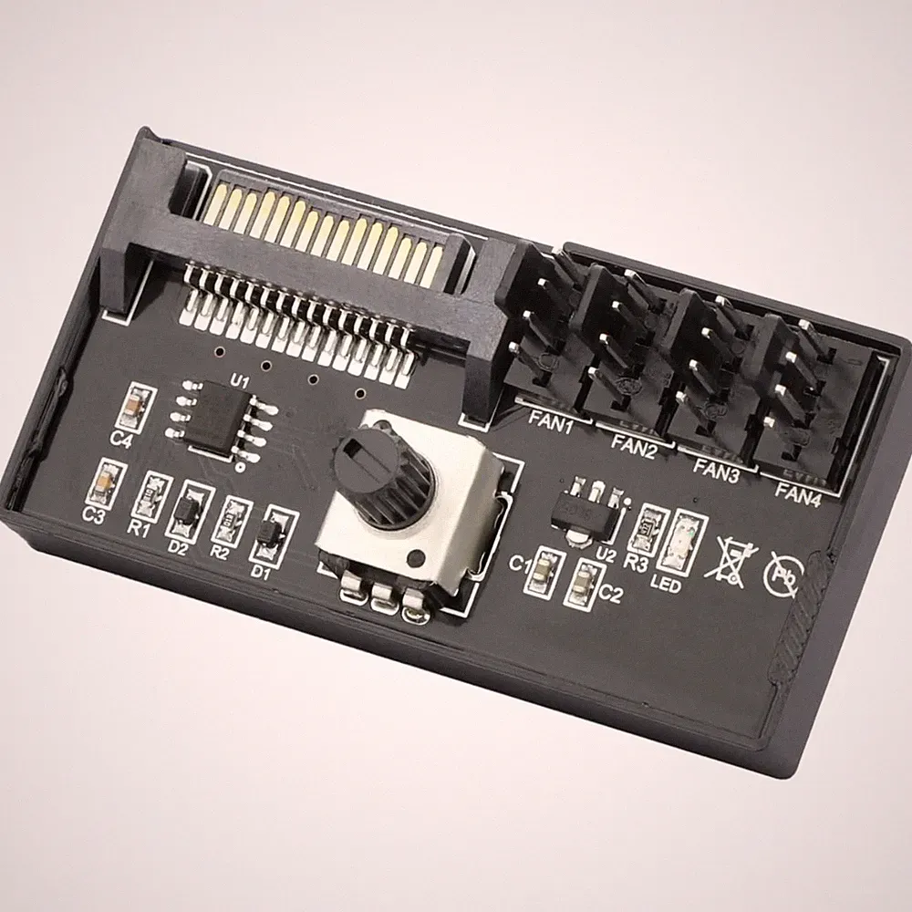 Lüfter Geschwindigkeitsregler Hub 4 Pin PWM SATA Strom 12V 60W PC Wasserkühlung