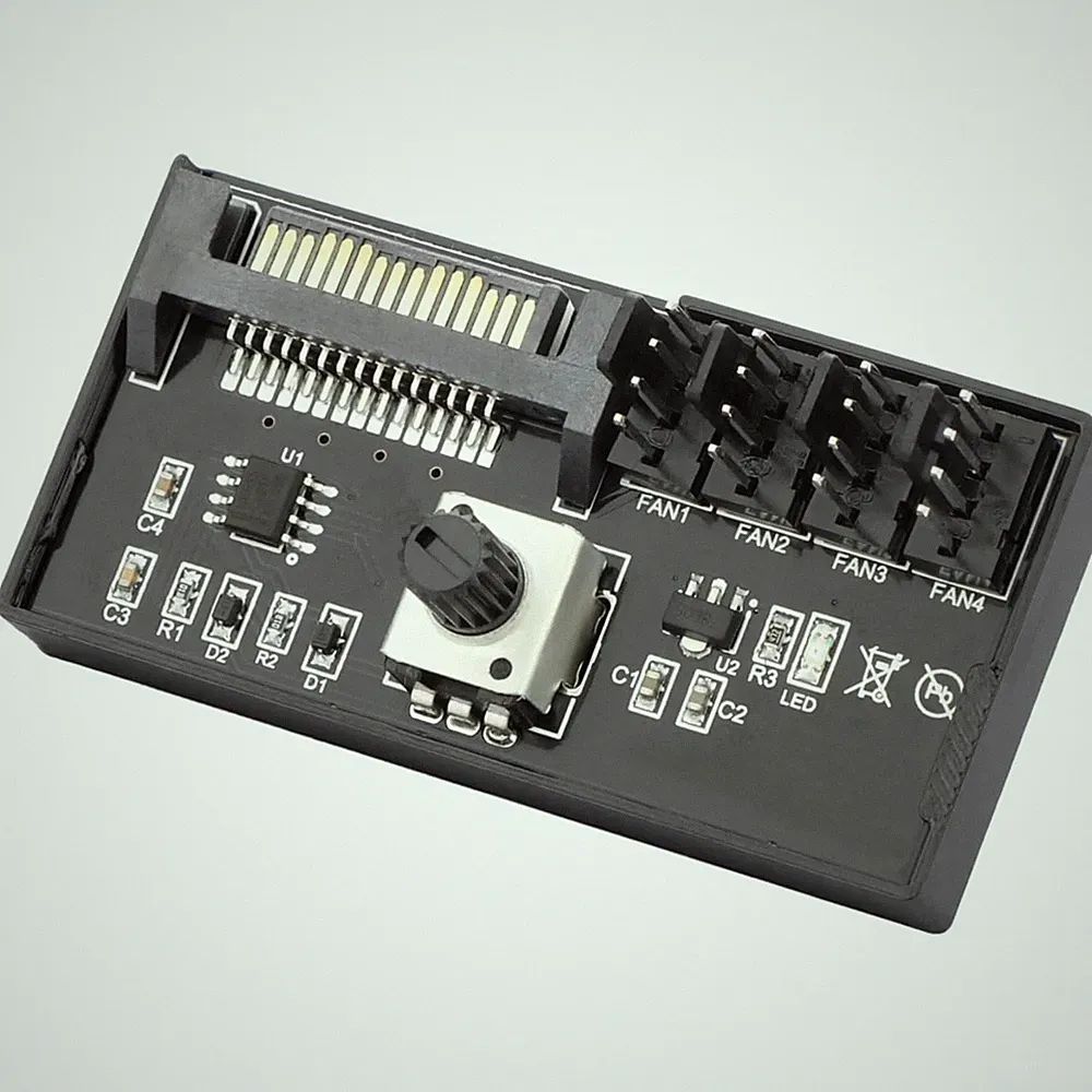 Lüfter Geschwindigkeitsregler Hub 4 Pin PWM SATA Strom 12V 60W PC Wasserkühlung