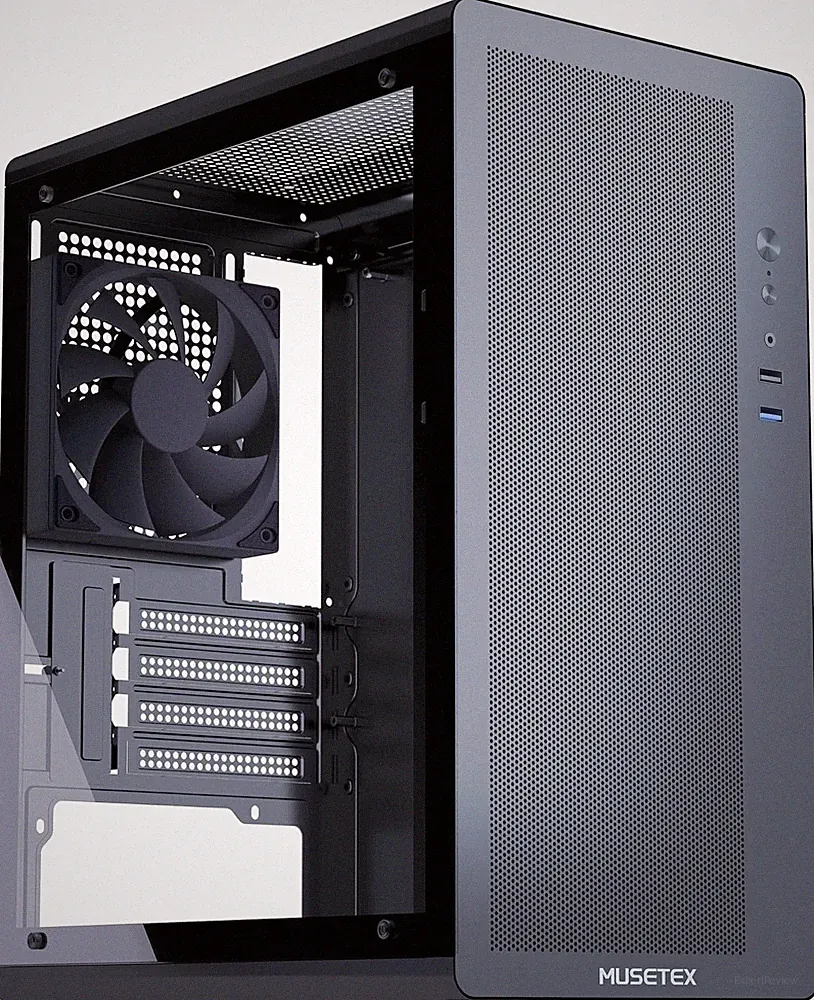 Mini-ITX Micro ATX PC Gehäuse Mesh-Front Hartglas Staubschutz Schwarz