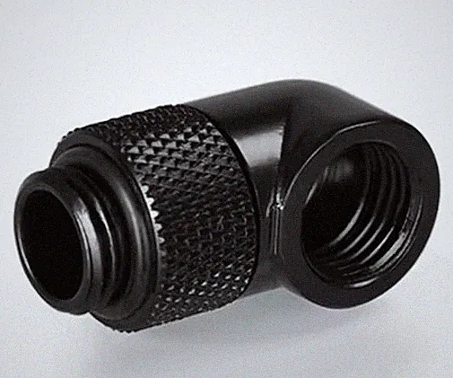 PC Wasserkühlung Modding Fitting G1/4 1 schwarz Anschluss 90Grad Winkel Wakü