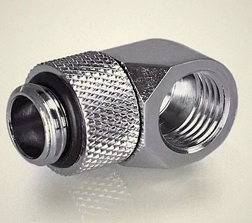 PC Wasserkühlung Modding Fitting G1/4 1 silber Anschluss 90Grad Winkel Wakü