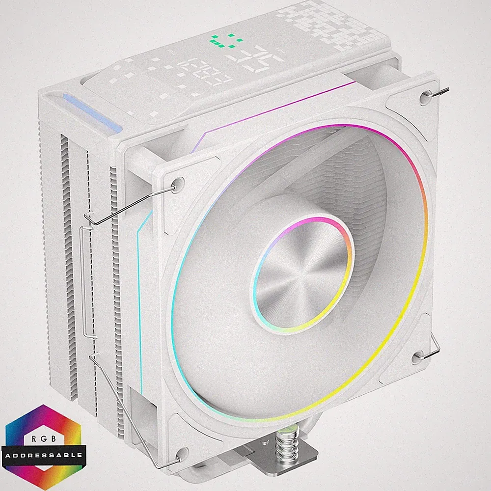 PowerCool Typhoon White ARGB Intel AMD CPU Kühler weiße LED Temperaturanzeige