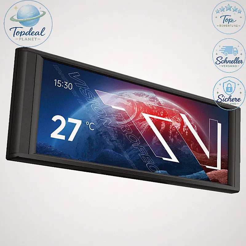 Wasserkühlung Gehäuse Schwarz IPS-Display 1280x480 6,86 Zoll PC Gaming